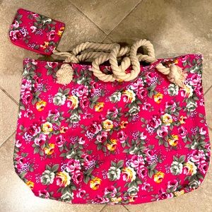 Beach bag with matching wallet